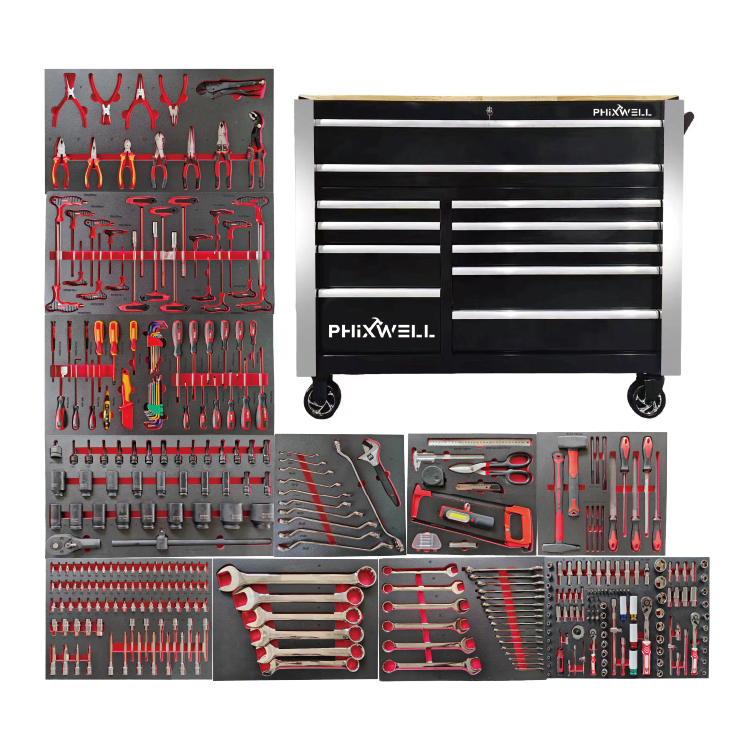 719520PHIXWELL 11 tegimentum Instrumentum scrinium cum 377pcs Tool Set