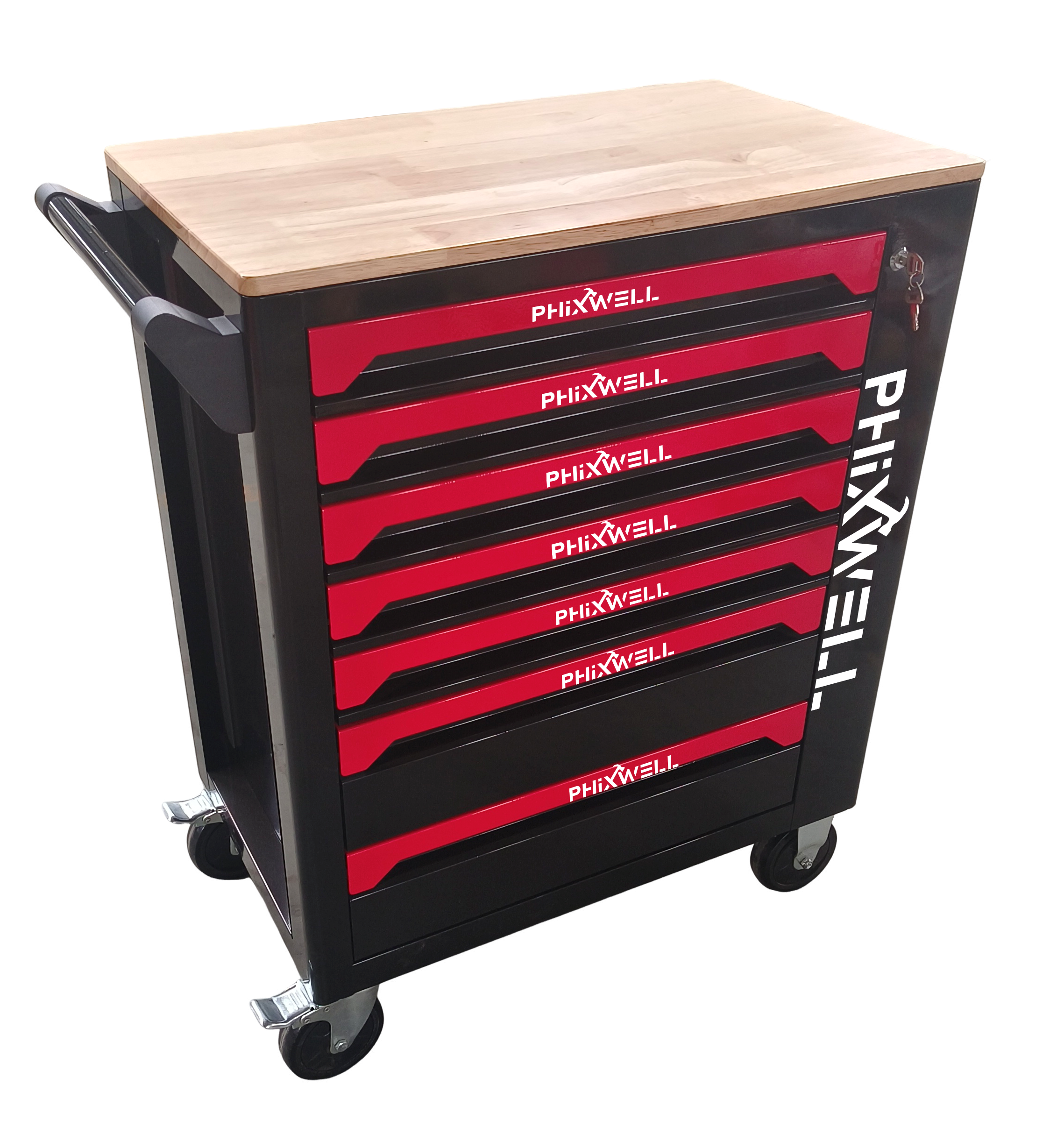 PHIXWELL 7 conportans instrumentum scrinium cum countertop