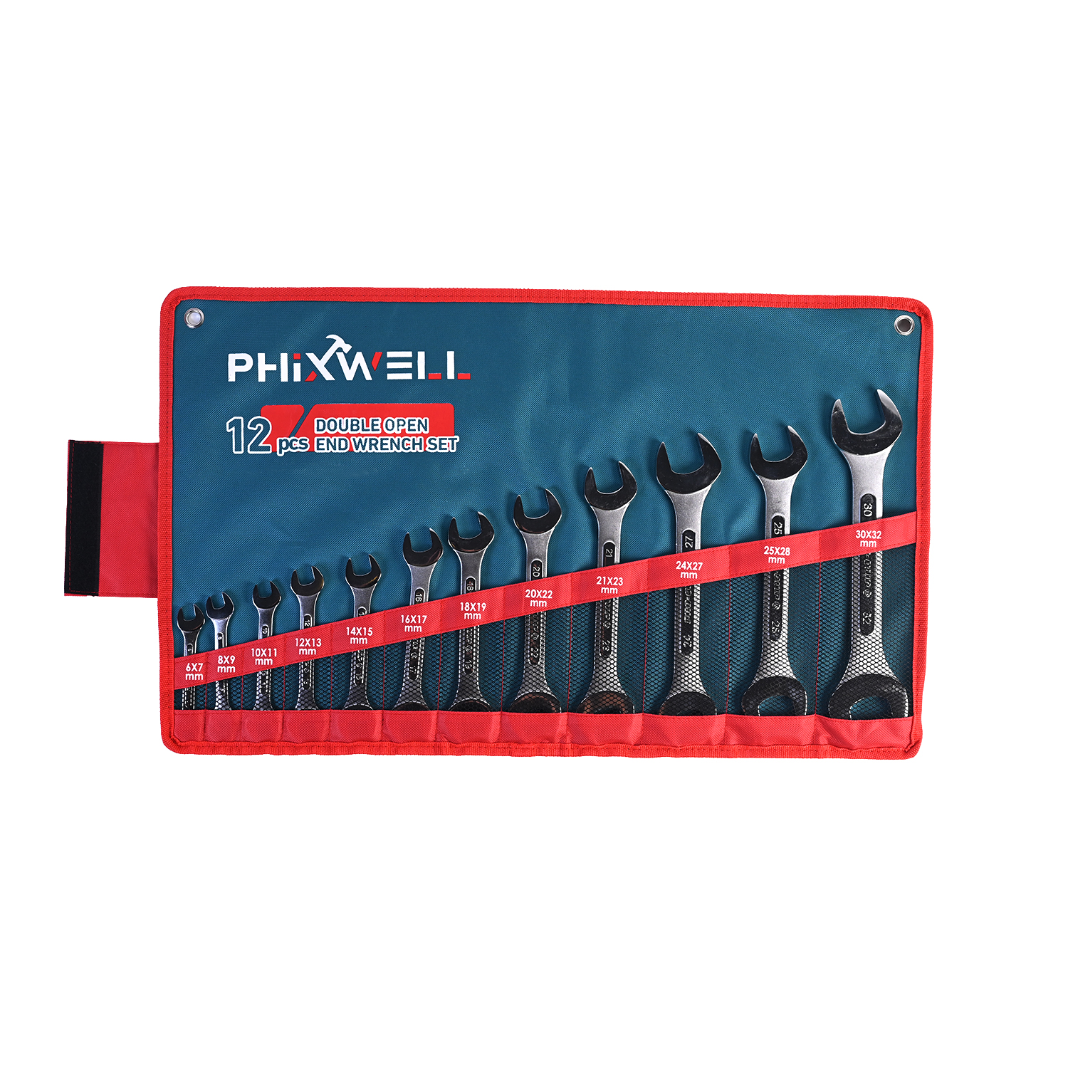 PHIXWELL 12 PCS Duplex Ribbed Wrench Set